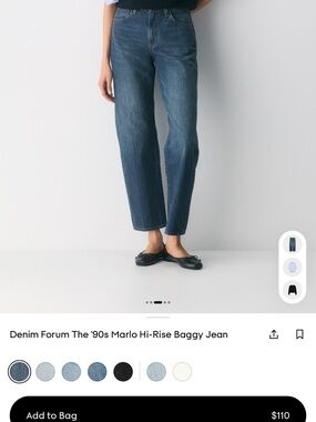Denim Forum The 90’s Marlo Hi-Rise Baggy Jean Dark Wash